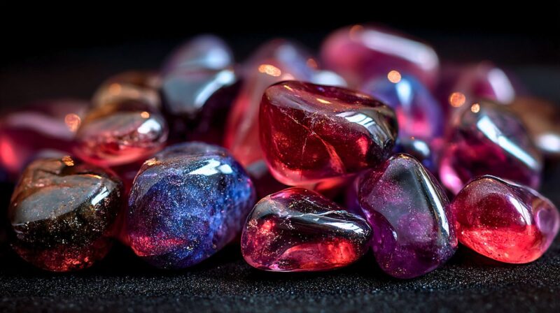 蠍座の深さ・変容・情念を表すブラックや深いレッドの石イメージ